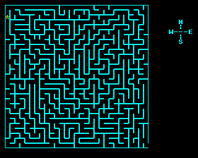 3-D Maze (BBC Micro) screenshot: Large Map