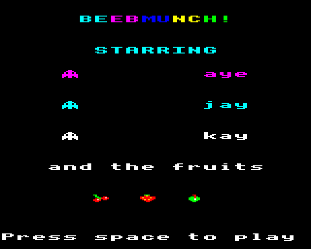 Beebmunch (BBC Micro) screenshot: The Characters