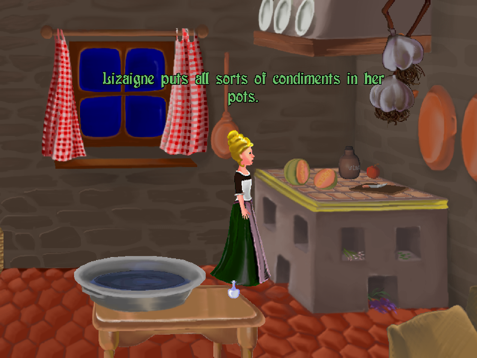 A Night in Berry (Windows) screenshot: Mathilde in the kitchen