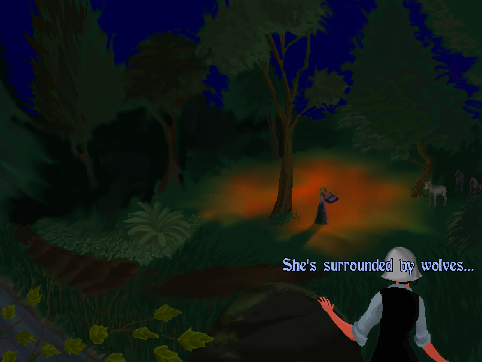 A Night in Berry (Windows) screenshot: Mathilde and the wolves