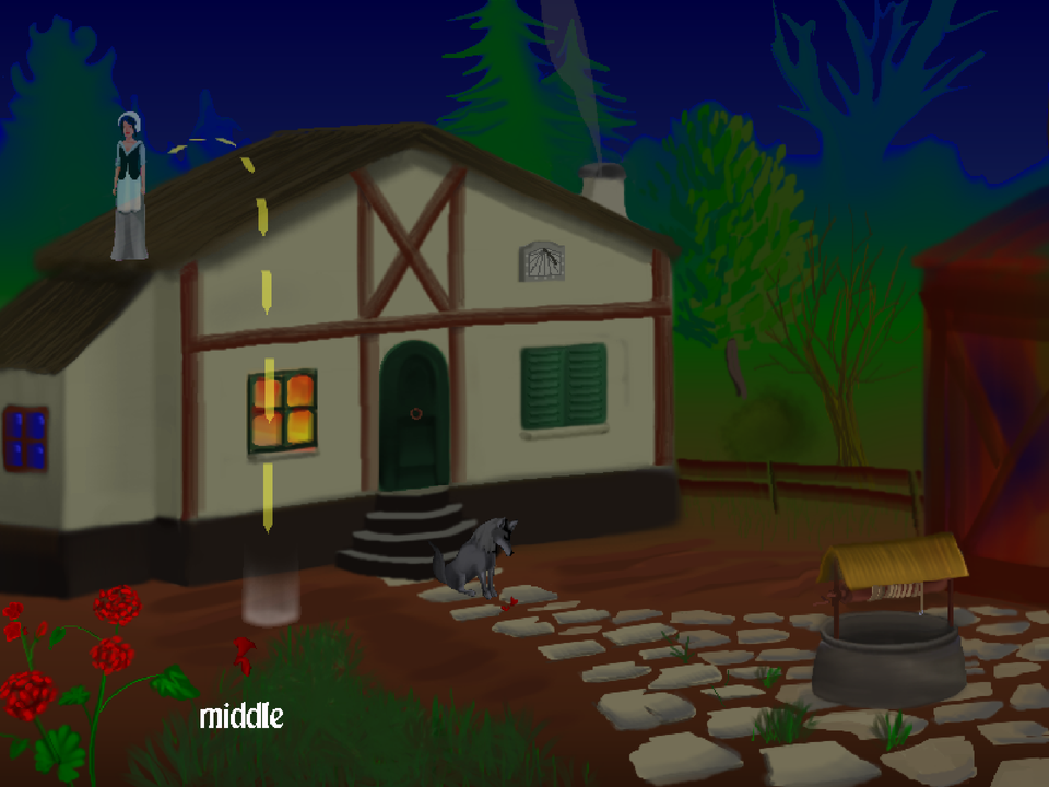 A Night in Berry (Windows) screenshot: Lizaigne can lure the wolf away