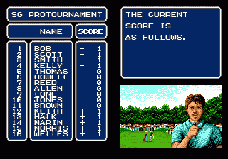 Arnold Palmer Tournament Golf (Genesis) screenshot: Leadeboard