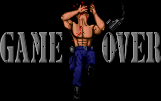 Arnie Savage: Combat Commando (DOS) screenshot: Uhm... the bad ending.