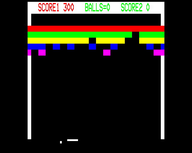 Breakout (BBC Micro) screenshot: Game Over