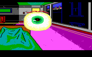 Manhunter: New York (DOS) screenshot: An eyeball wakes you up