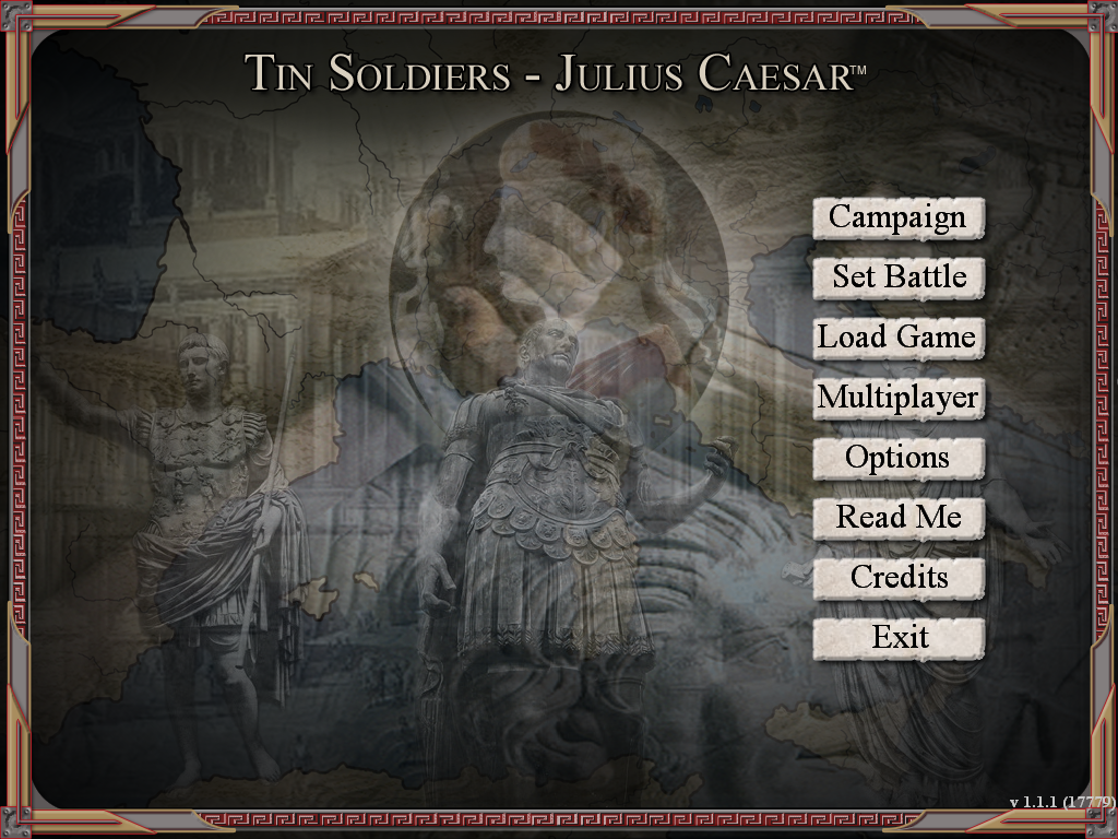 Tin Soldiers: Julius Caesar (Windows) screenshot: Main menu