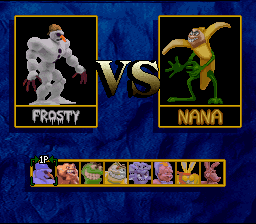 Clay Fighter 2: Judgement Clay (SNES) screenshot: Character select screen [without extra characters]