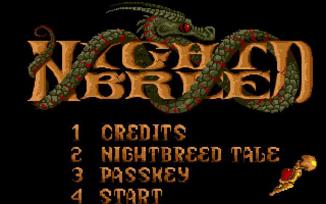 Clive Barker's Nightbreed: The Action Game (DOS) screenshot: Main Menu screen
