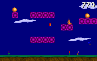 Aro (DOS) screenshot: Jumpers are always ready to jump to you...