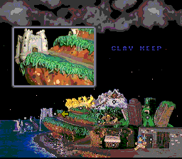 Clay Fighter 2: Judgement Clay (SNES) screenshot: Main map with the levels