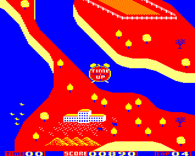 Jet Boat (BBC Micro) screenshot: Time's Up