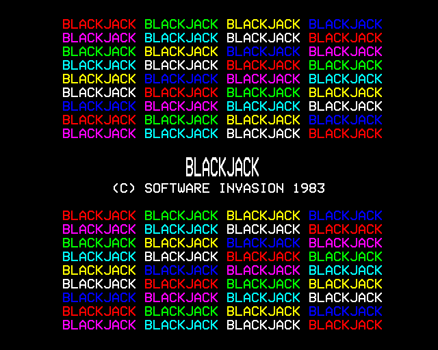 Blackjack (BBC Micro) screenshot: Title Screen