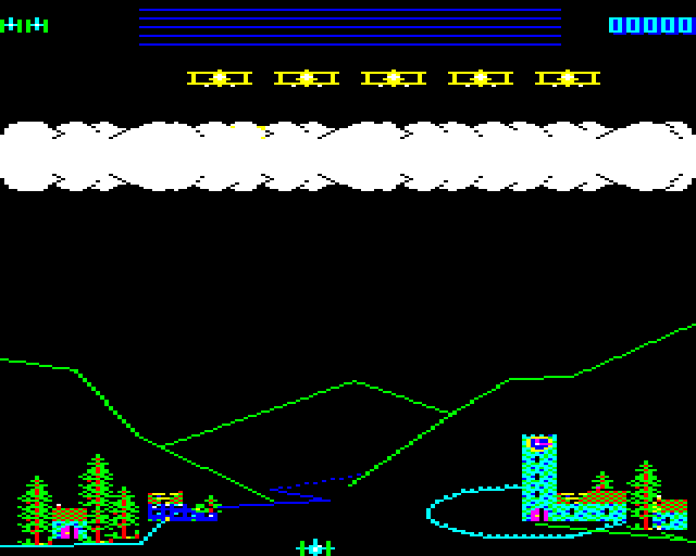 Bird Strike (BBC Micro) screenshot: Incoming Planes
