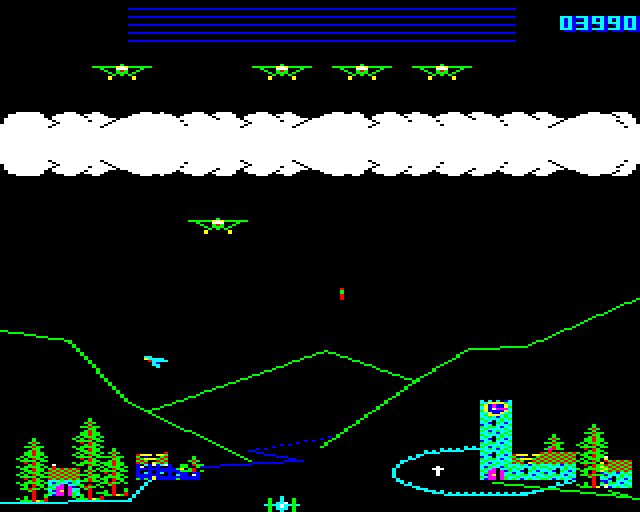 Bird Strike (BBC Micro) screenshot: A Bird and New Planes