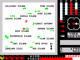 Cyclone (ZX Spectrum) screenshot: Map of the area