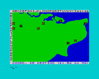 Battle of Britain (ZX Spectrum) screenshot: Sending coordinates for patrol.