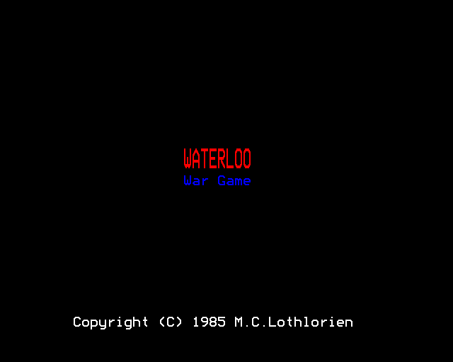 Waterloo (BBC Micro) screenshot: Title Screen