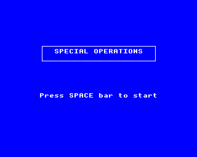 Special Operations (BBC Micro) screenshot: Title Screen