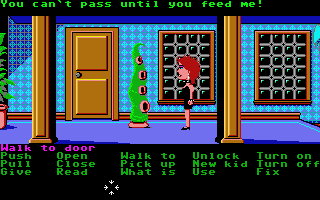 Maniac Mansion (Atari ST) screenshot: Green tentacle!!