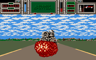 Fire & Forget II (DOS) screenshot: Killed by the leader of level 3 (VGA).