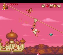 Disney's Aladdin (SNES) screenshot: Dazzling sky!