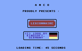 Legionnaire (Commodore 16, Plus/4) screenshot: Loading Screen.