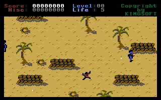 Legionnaire (Commodore 16, Plus/4) screenshot: Oops. I got hit and was killed.
