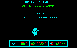 Spiky Harold (Amstrad CPC) screenshot: Title Screen