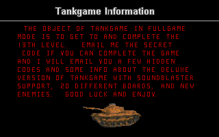 Tankgame (DOS) screenshot: Some informations