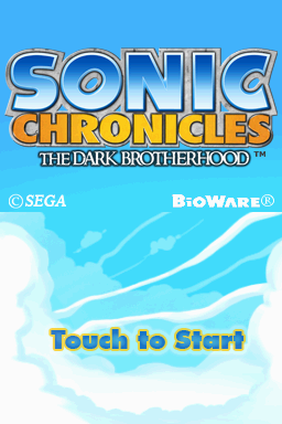 Sonic Chronicles: The Dark Brotherhood (Nintendo DS) screenshot: Title screen