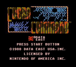 Cobra Command (NES) screenshot: Title screen (US)