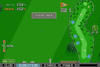 Major Title (Arcade) screenshot: Middle of the fairway.