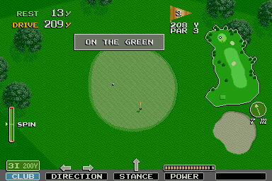 Major Title (Arcade) screenshot: On the green.
