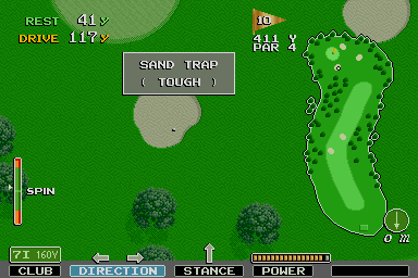 Major Title (Arcade) screenshot: Sand trap (tough)