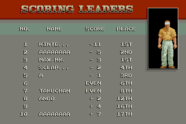 Major Title (Arcade) screenshot: Hi-score table