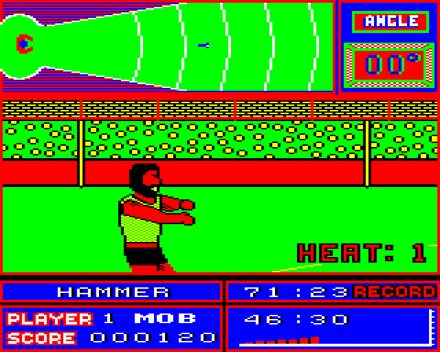 European Games (BBC Micro) screenshot: My Throw