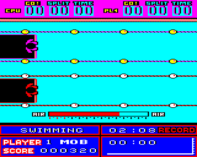 European Games (BBC Micro) screenshot: Ready to Swim