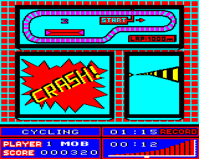 European Games (BBC Micro) screenshot: I Crash
