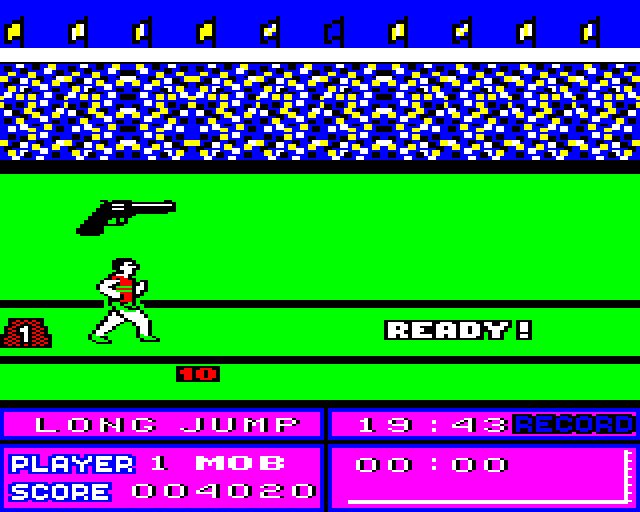 European Games (BBC Micro) screenshot: Ready to Jump