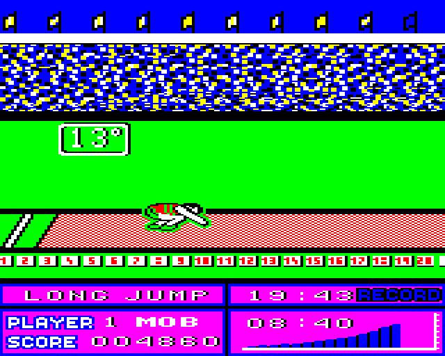 European Games (BBC Micro) screenshot: Long Jump