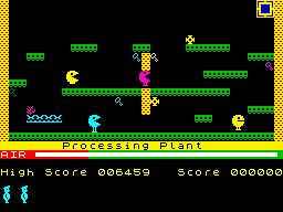 Manic Miner (ZX Spectrum) screenshot: Processing Plant