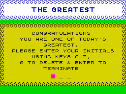 Night Gunner (ZX Spectrum) screenshot: Enter your initials