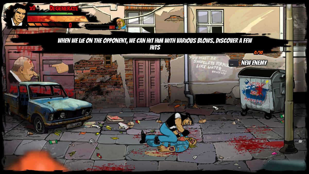 Skinny & Franko: Fists of Violence (Windows) screenshot: All moves are explained in the interactive tutorial.