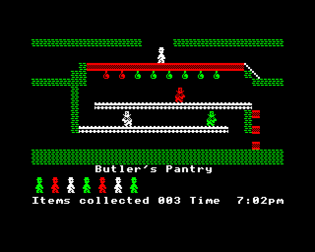 Jet Set Willy II: The Final Frontier (BBC Micro) screenshot: Butler's Pantry