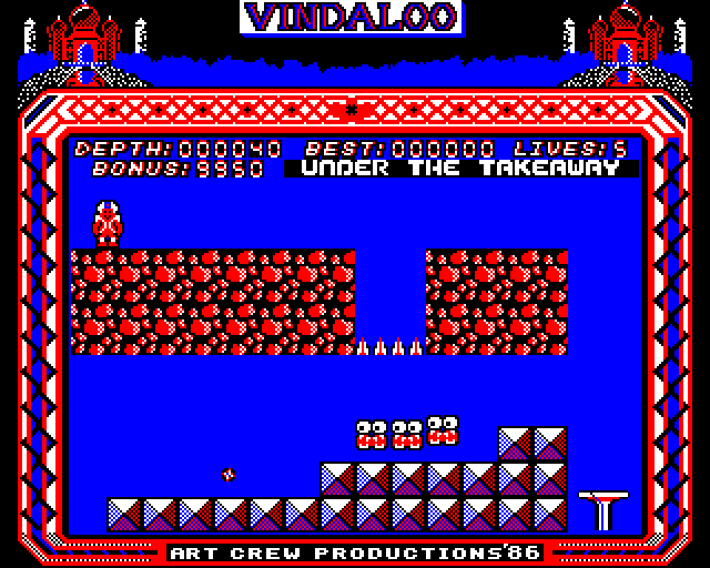 Vindaloo (BBC Micro) screenshot: Under the Takeaway