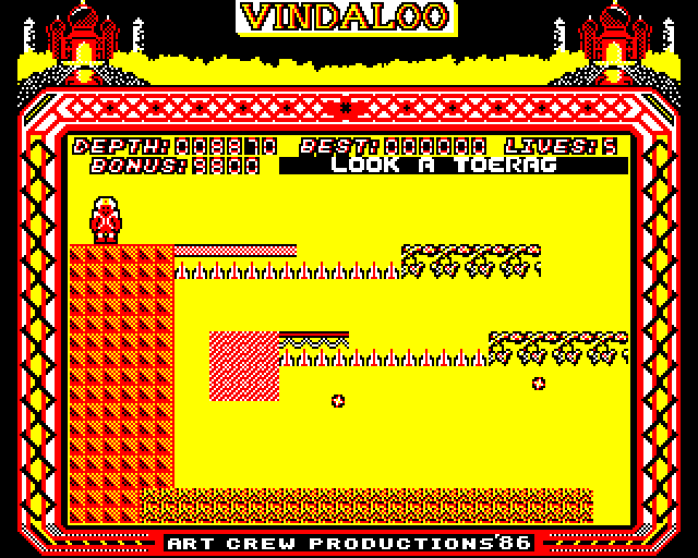 Vindaloo (BBC Micro) screenshot: Look a Toerag