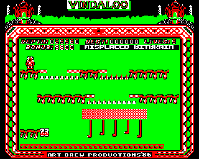 Vindaloo (BBC Micro) screenshot: Misplaced Bitbrain