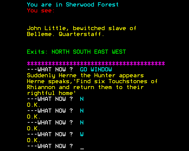 Robin of Sherwood: The Touchstones of Rhiannon (BBC Micro) screenshot: Bewitched John Little