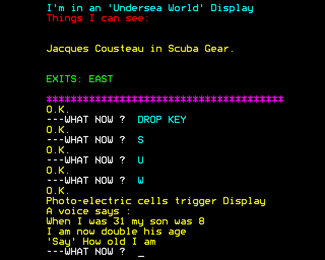 Waxworks (BBC Micro) screenshot: I Found Wax Jacques Cousteau