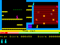 Manic Miner (ZX Spectrum) screenshot: The Vat